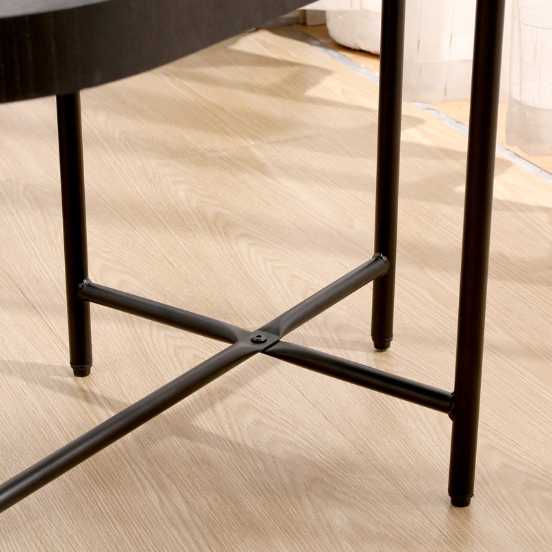2 tables d'appoint noires pour le salon - métal et bois, avec rangement, vis à glissière, s'adaptent aux canapés, cadre de procédure d'assemblage simple, rangement fonctionnel en bois