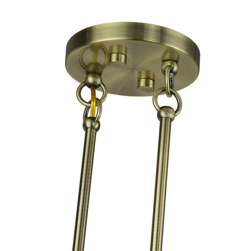 Grand lustre linéaire en laiton antique 2 lumières Aselin, Laiton antique