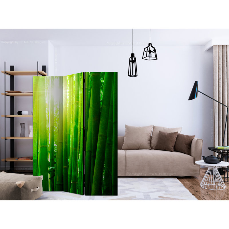Hai 135cm W x 172cm H 3 - Panel Solid Wood Folding Room Divider