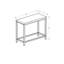 Table d'appoint, côté, bout, table de chevet, lampe, salon, chambre à coucher, carrelage bleu, métal gris, transitionnel
