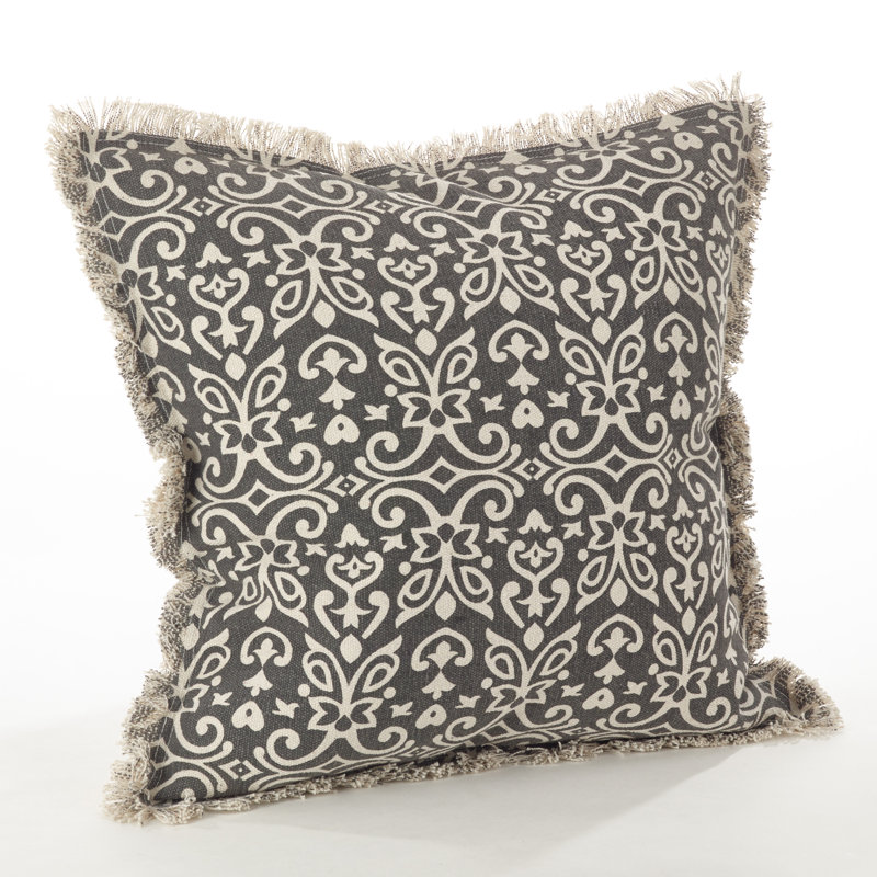 Coussin en coton geo Naxos, Ardoise