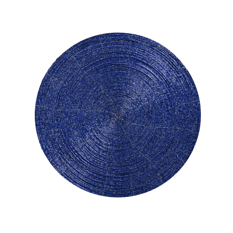 Glass Bead Placemat in Blue, Set of 4, Luster Blue