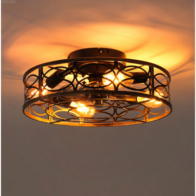 Ventilateur de plafond encastré avec télécommande réversible à 6 vitesses Farmhouse Bronze antique Farmhouse