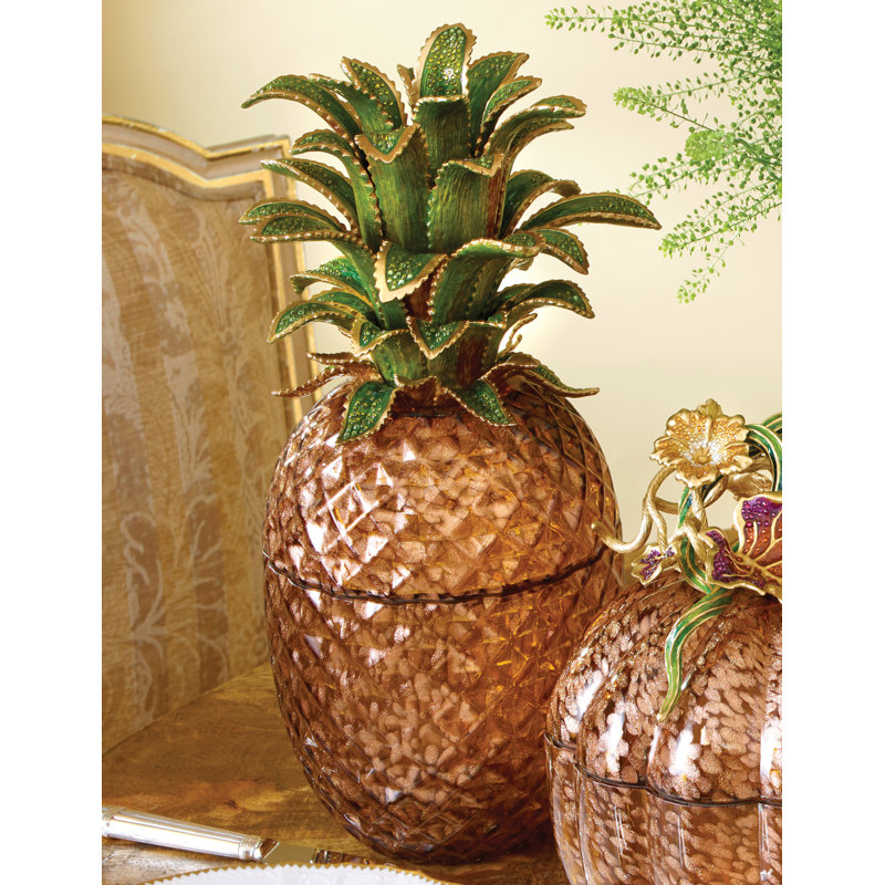 Winston Pineapple Jeweled Glass Jar