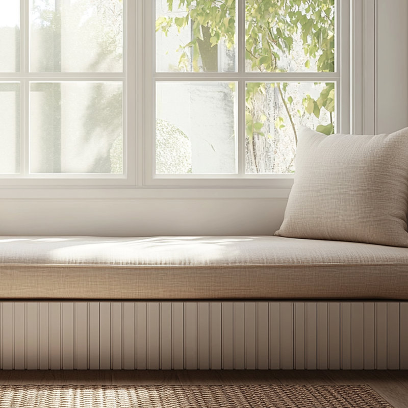 Custom Size 5" H Cushion Cover, Slipcover Replaceable Bench/Chair Window Seat Cushion Cover Only, 42" W x 24" D, Light Green