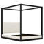 Structure de lit à baldaquin en bois classique, lit plateforme robuste avec tête de lit tapissier confortable-130024120-130024121