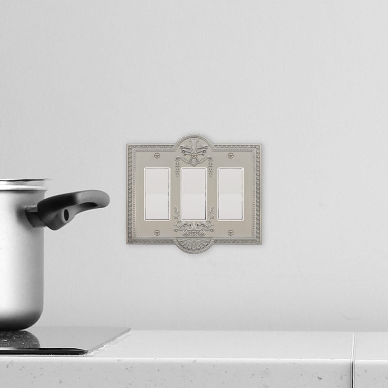 Meadows 3-Gang Rocker Wall Plate, Satin Nickel