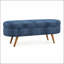 Banc de rangement repose-pieds ovale, pieds en bois d'hévéa, (43,5 po x 16 po x 16 po) foncé-1584144957