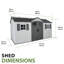 Lifetime 15 Ft. X 8 Ft. High-density Polyethylene (plastic) Outdoor Storage Shed With Steel-reinforced Construction