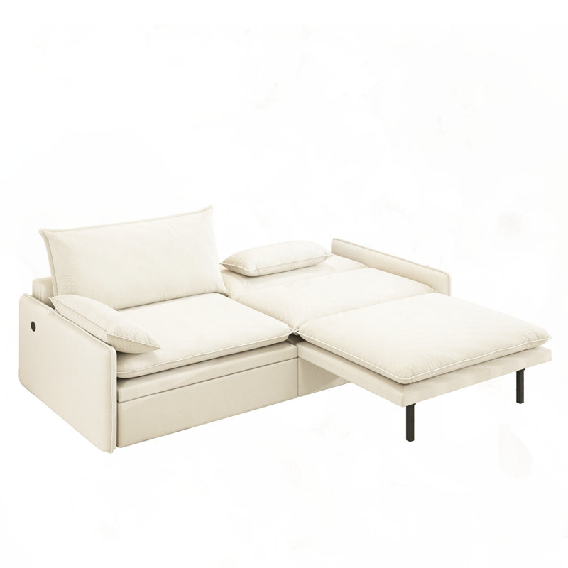 Canapé-lit convertible 4 places, Blanc beige