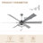 72 Inch Ceiling Fan with Light Chrome Extra Large Ceiling Fan Dimmable, 6 Speed DC Motor Ceiling Fans for Living Room-437049009