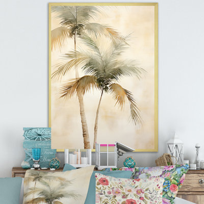 " Vintage Tropical Tranquility Palm Trees "