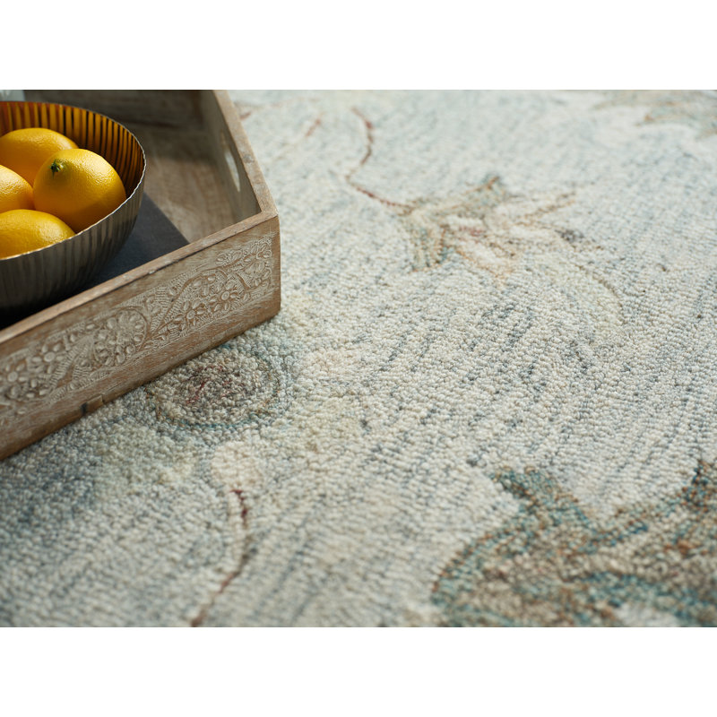 Elegance hand-tufted New Zealand Wool Light Blue Area Rug, 10'X14'