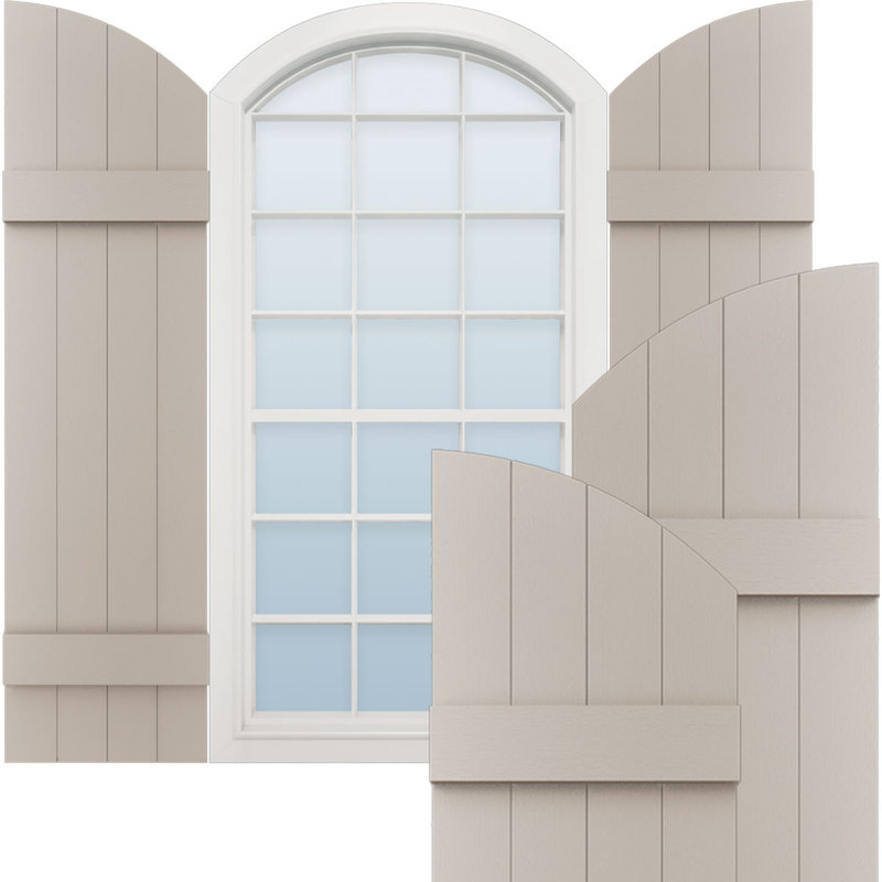 Rideaux en vinyle standard à 4 planches jointes, H 53 po x l 14 po x P 1 po, Argile