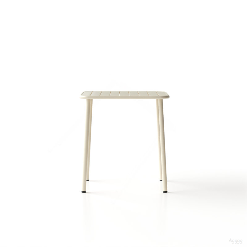 Table de salle à manger d'extérieur Sera, Blanc rétro