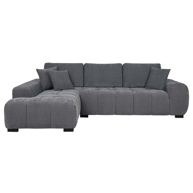 Canapé modulaire rembourré gris anthracite Plather, Tissu gris anthracite