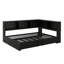 Lit de jour pleine grandeur avec lit gigogne et armoires de rangement, structure de lit d'angle en forme de L en métal avec ports USB-1034636116