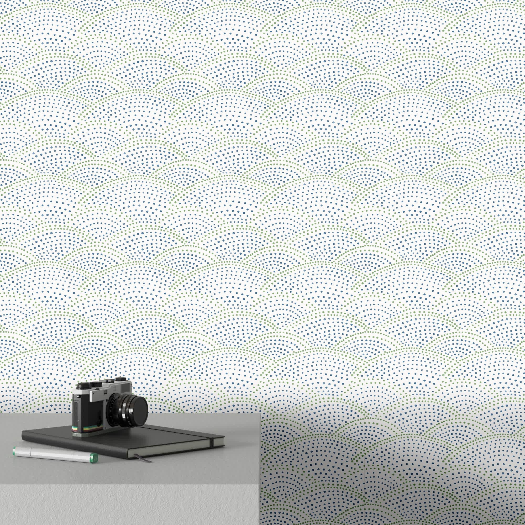 Degraw Scallop 33' L x 20.5" W Wallpaper Roll, Blue