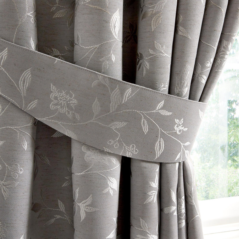 Bird Trail Fabric 74cm Curtain Holdback/Tieback, Grey