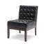 Chaise d'appoint Keyur, pieds en bois d'hévéa, similicuir à point gaufré-121386586