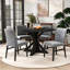 Ensemble de salle à manger 5 pièces, table ronde avec 4 chaises d'appoint, gris-1132955576