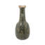 Vase en céramique vert olive avec motifs floraux - H 12,2 po