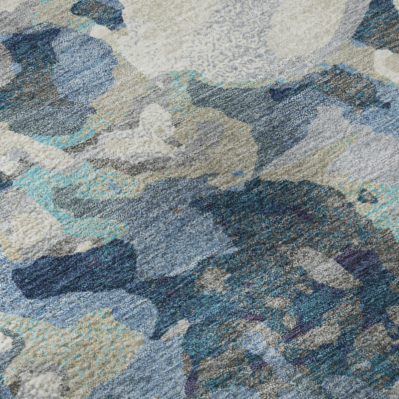 Tapis floral lavable à la machine de qualité supérieure Mayfield AMF2340, En jean, 5' x 7'6"