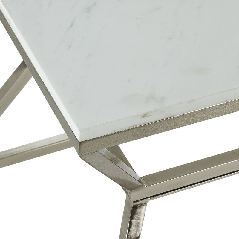 Adore Decor Audrey Marble Side Table, 17", Green