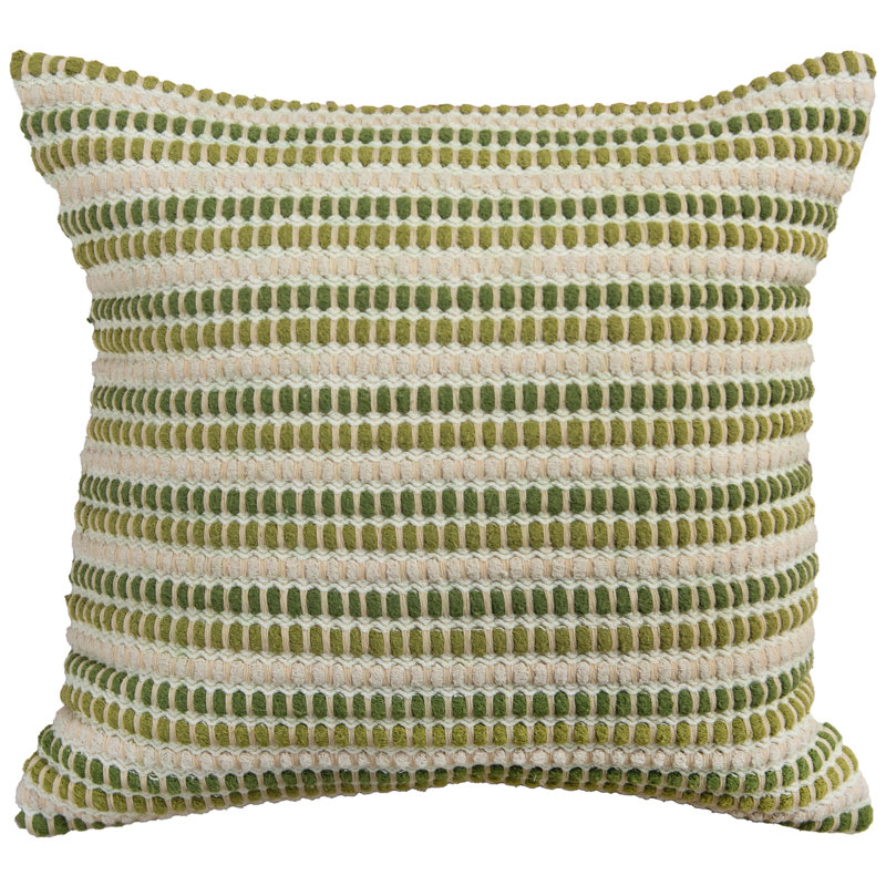 Housse et insert de coussin carré Allentown, Naturel / vert