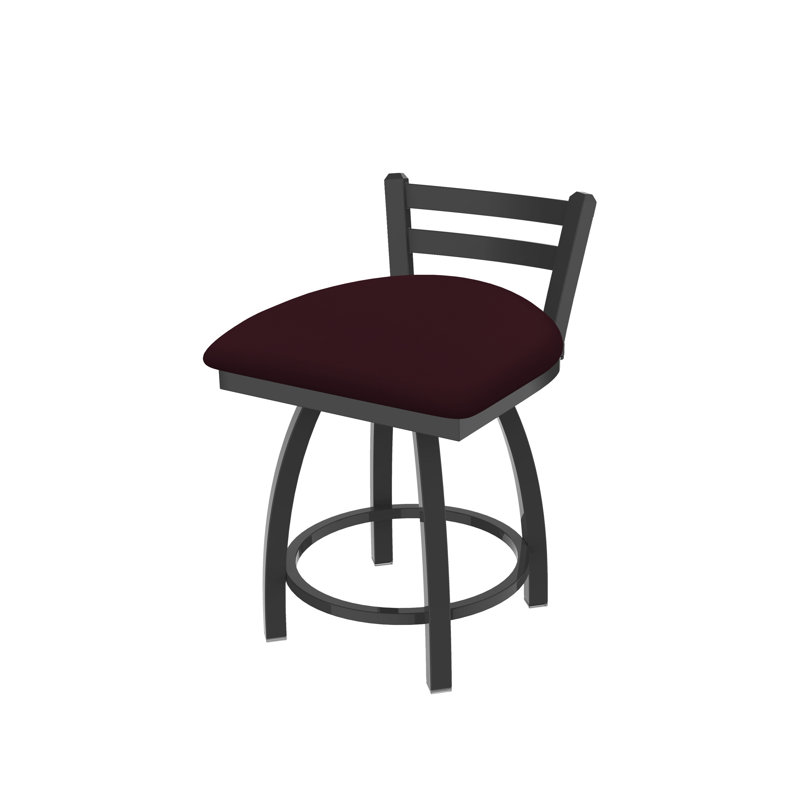 Tabouret de coiffeuse en métal Jackie, Étain, Vinyle - Canter Bordeaux