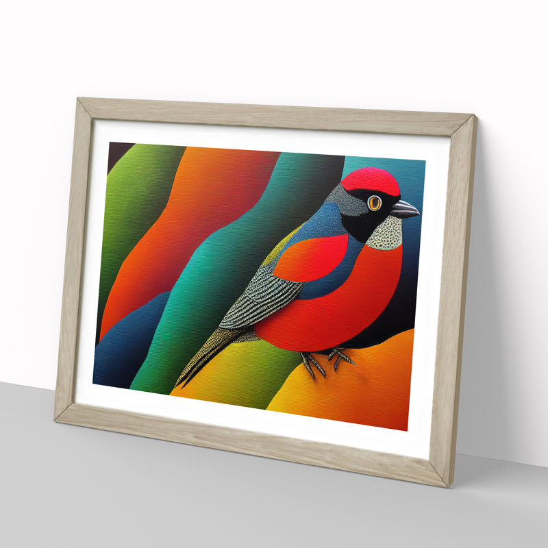 Irresistible Bird - Framed Print, 25cm H x 34cm W x 2cm D, Oak