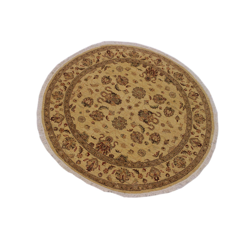 Tapis oriental beige en laine noué à la main 5 pi 7 po x 5 pi 8 po Baccio