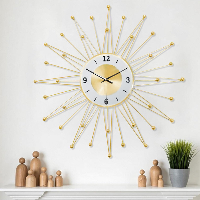 Grande horloge murale décorative avec mouvement à quartz silencieux, design élégant pour le salon, la cuisine, la chambre à coucher, la salle de bain et le bureau personnel