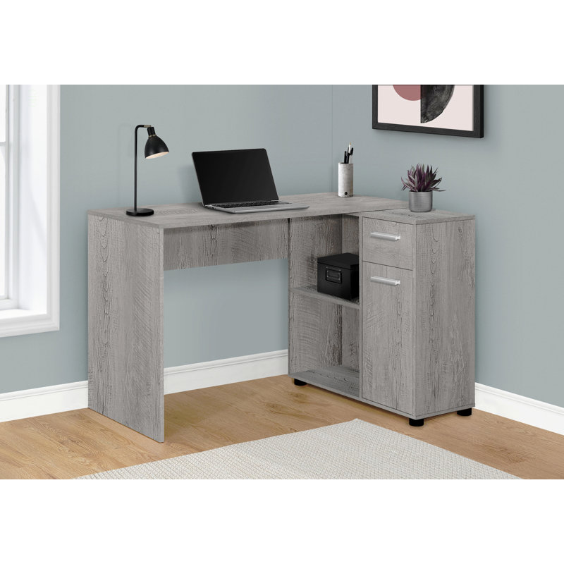 Bureau d'ordinateur, bureau personnel, coin, tiroirs de rangement, L 46 po, forme en L, travail, ordinateur portable, stratifié, contemporain, moderne