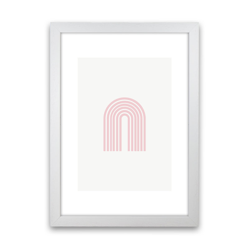 Mila Pink Rainbow N8 by Pixy Paper - Print, 84cm H x 59.4cm W x 3cm D, White Framed