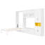 Lit escamotable simple en bois avec meuble télé, 2 tiroirs, tablettes et armoires-1735783580