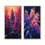 Fiery Lilacs in Dark Tones Expressionism I - Art mural floral 2 pièces-712937721-712937719