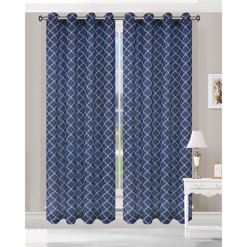 Ensemble de voilage 100% polyester Steinbeck, L 52 po x L 108 po, Bleu