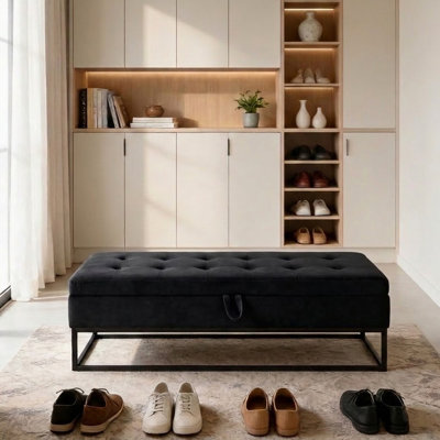 Maran Velvet Upholstered Storage Bench