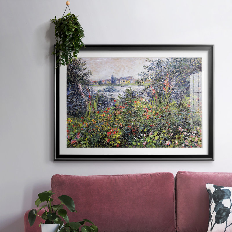 Flowers At Vetheuil, 1881, reproduction d'art sur papier, Noir, H 30 po x l 44 po x P 1,5 po