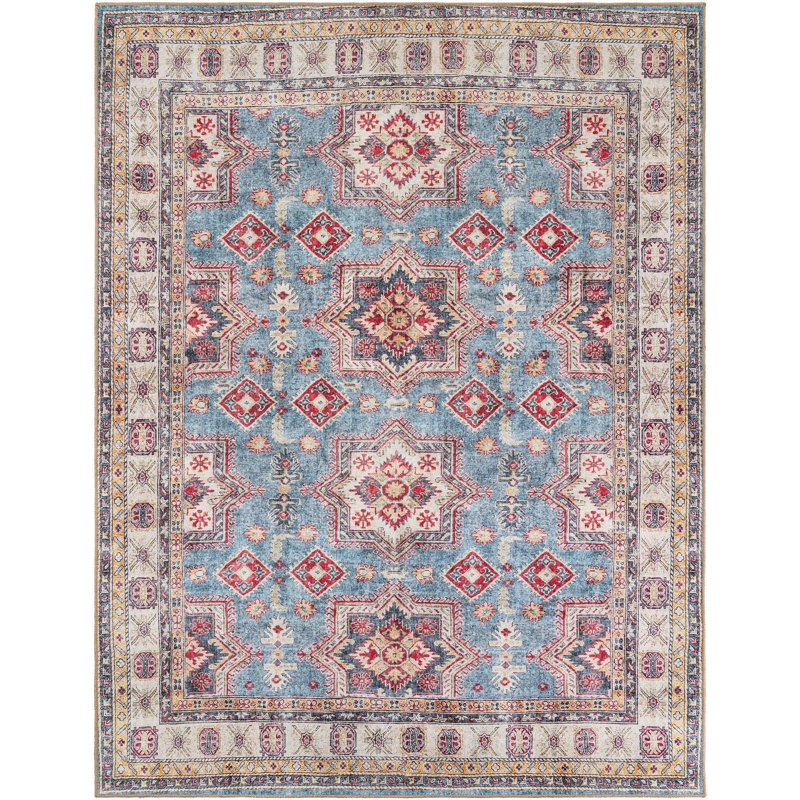Tapis bleu clair Aucun, Rectangle 7 pi 10 po x 10 pi