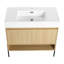 Meuble-lavabo élégant avec lavabo en résine et structure en bois multi-couches