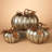 Set of 3 Metal Hammered Pumpkins Autumn and Thanksgiving Décor