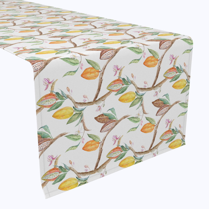 Cocoa Fruits and Leaves Table Runner, 72" x 12"