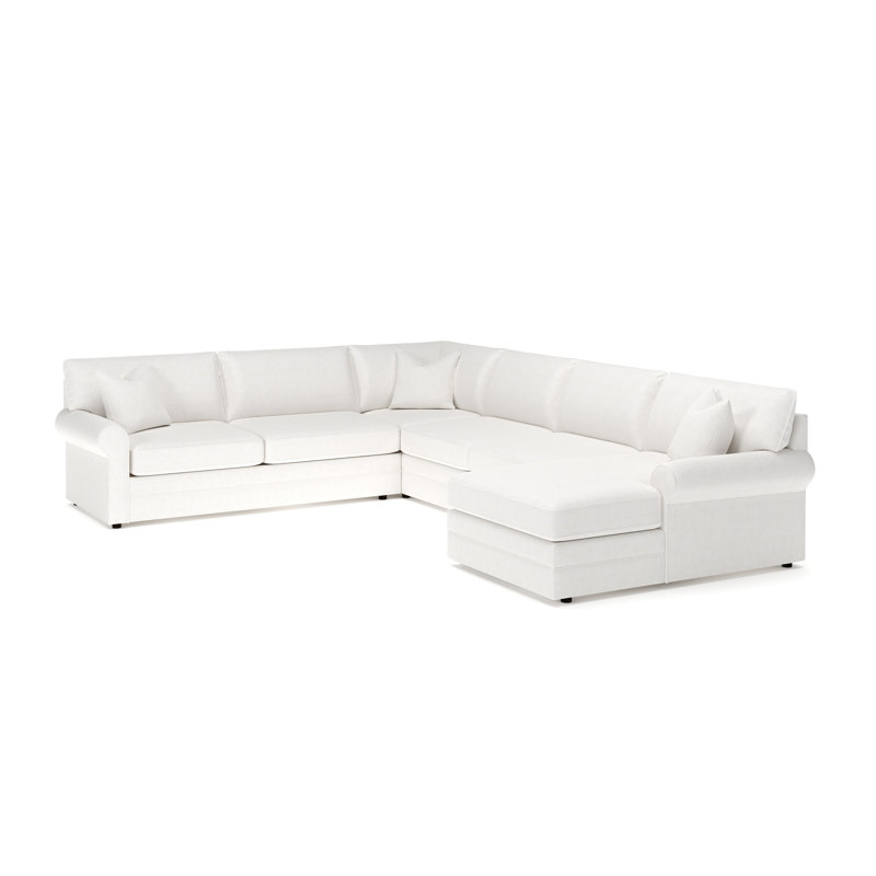 Charlie 4-Piece Sectional, Nomad Snow, Cruise Adrift