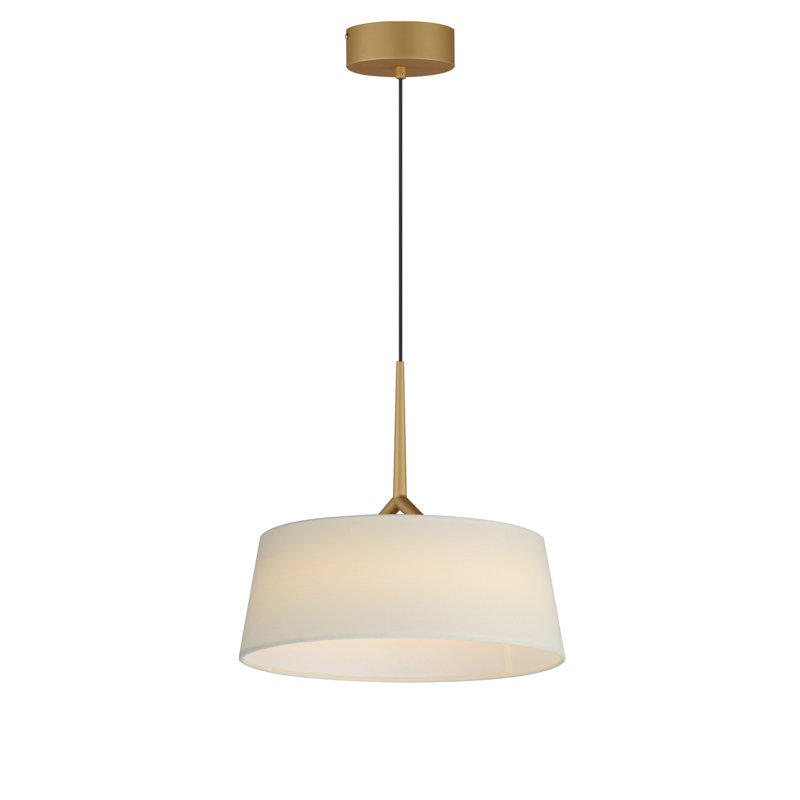 Melva 1 - Light LED Single Pendant, 11" H x 16" W x 16" D, Natural Aged Brass