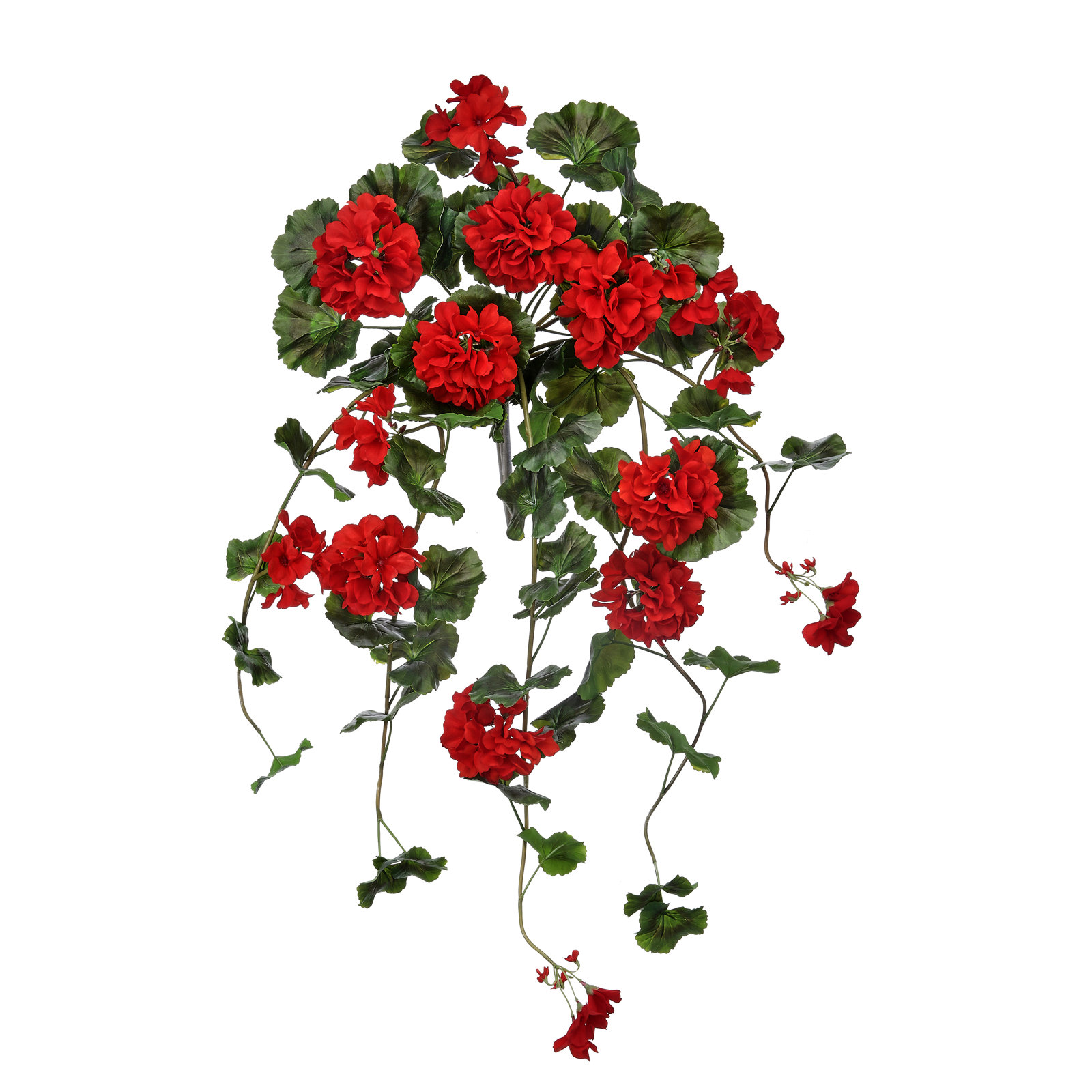 36" Uv Natural Touch Summer Hanging Geranium Plant, Red