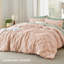 Ensemble d'édredon de taille très grand Coussin rose, ensemble de lit capitonné Boho, literie à carreaux de style Shabby Chic, 3 pièces, 1 édredon géométrique à carreaux et 2 taies décoratives-1960535220-1960535229