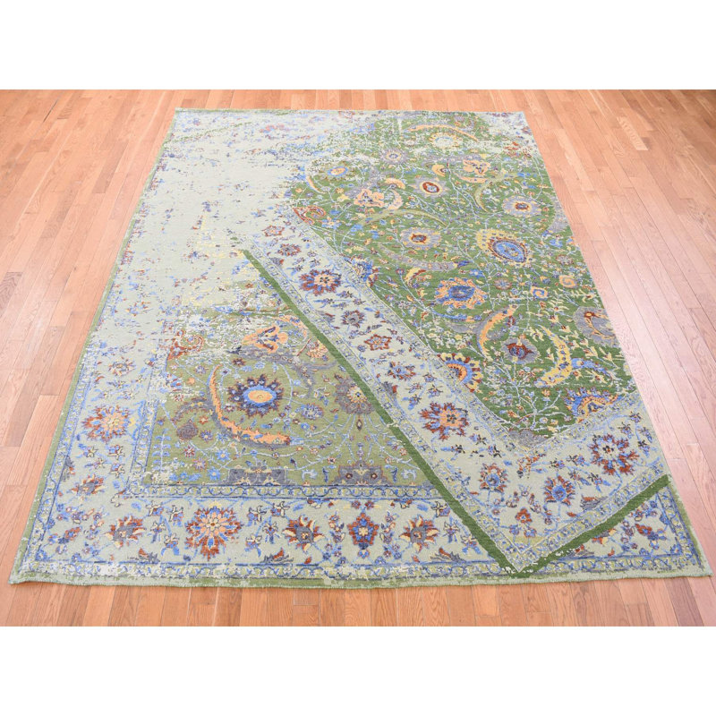 One-of-a-Kind 7'9" X 9'10" New Age Area Rug in Green