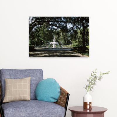 Fontaine dans un parc, parc Forsyth, Savannah, Chatham County, Géorgie, États-Unis, paysage contemporain abstrait, art naturel